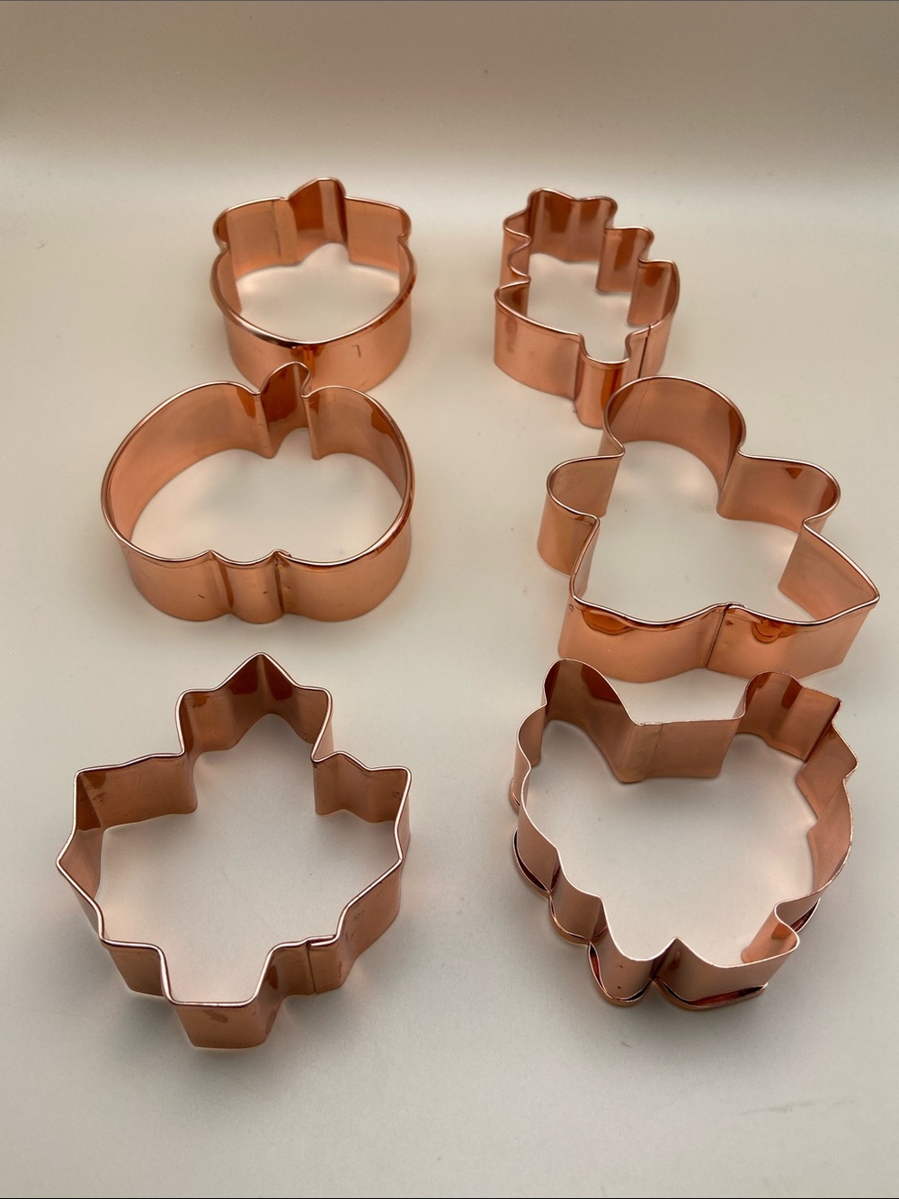 Copper Fall Cookie Cutter Set — 6-Piece Autumn Shapes